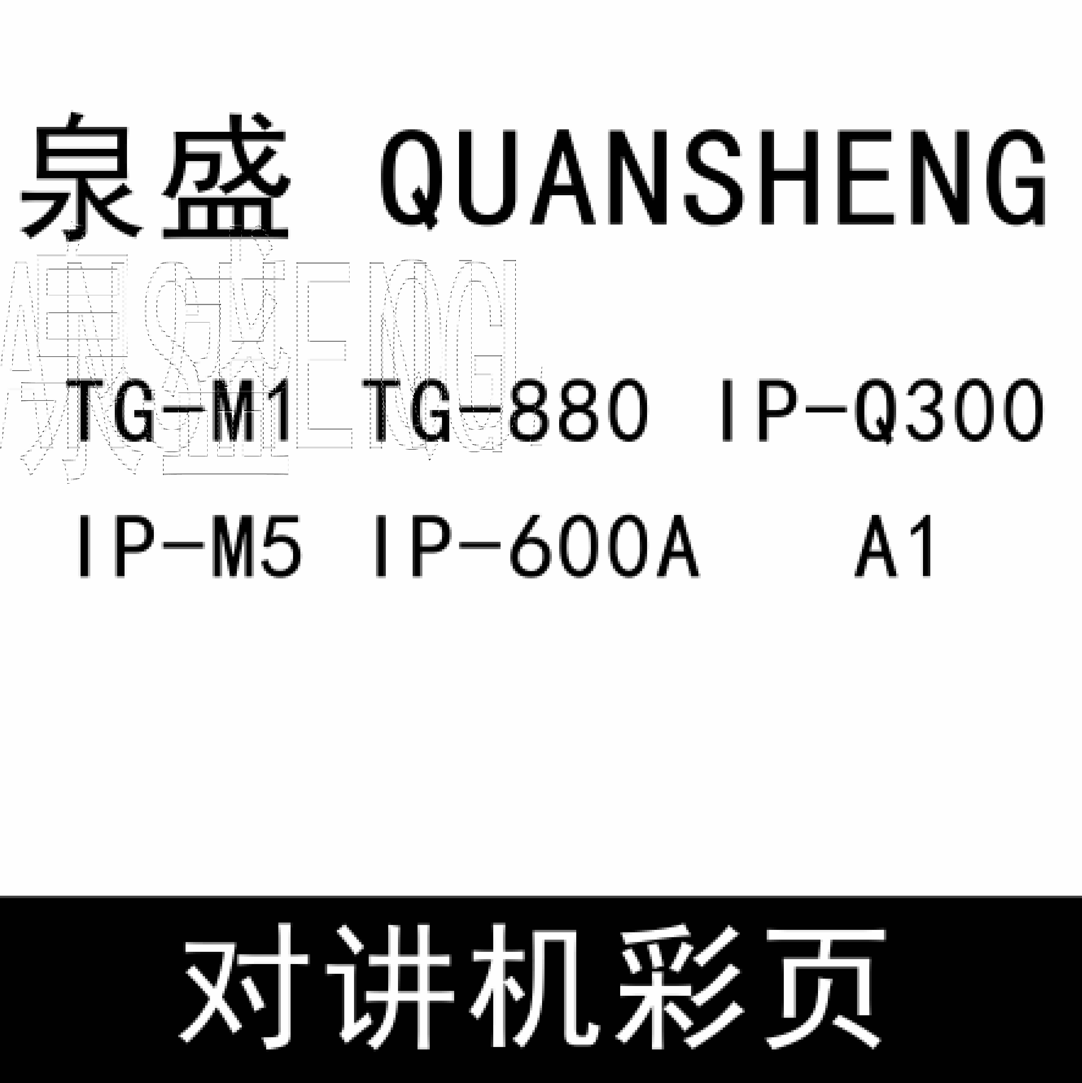 QUANSHENG泉盛A1 TG-M1 TG-880 IP-Q300 IP-M5 IP-600A无线对讲彩页下载
